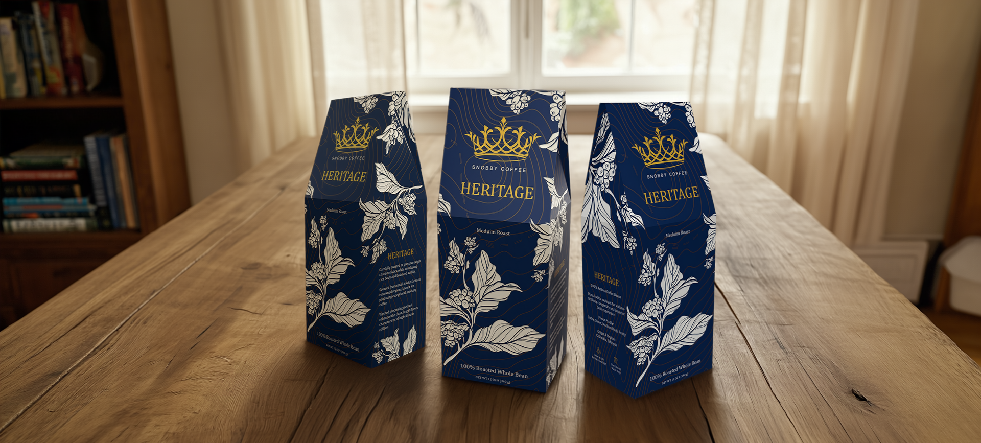 Heritage Coffee box with coffee plants 