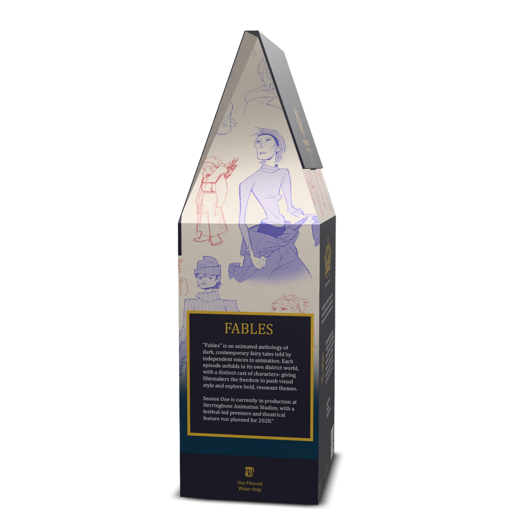 Box with illustrations and text on a white background